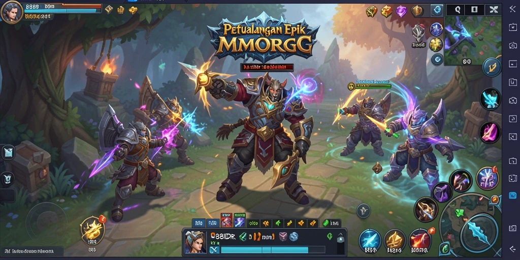 Gameplay seru dalam dunia MMORPG yang epik.
