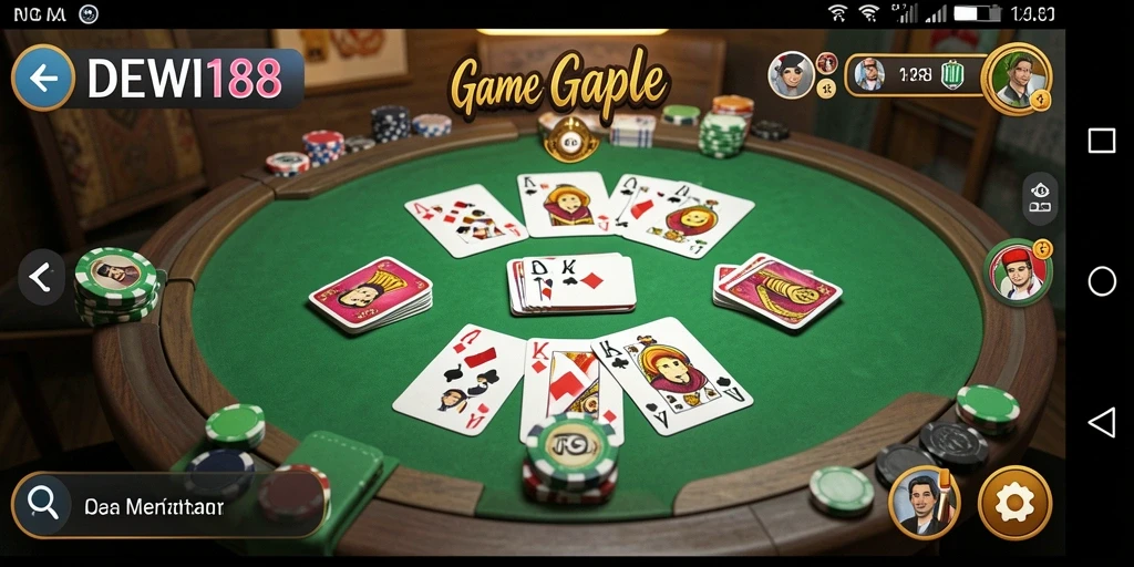 Tampilan seru gameplay Gaple di DEWI188.