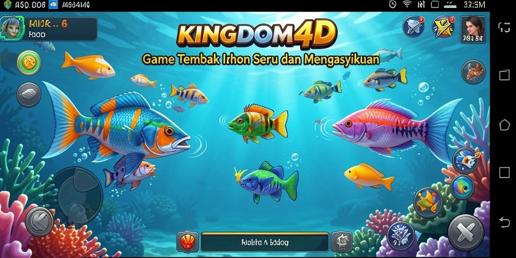 Screenshot gameplay KINGDOM4D yang menampilkan keseruan Tembak Ikan.