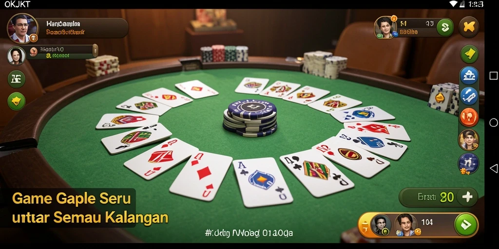 Screenshot gameplay OKJKT yang penuh aksi Gaple.