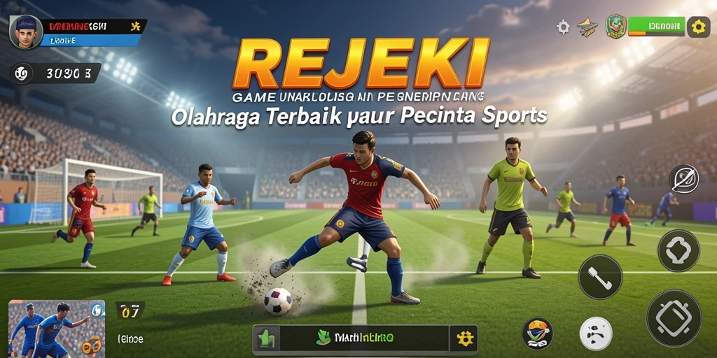 Tampilan menarik gameplay dalam aplikasi <strong>REJEKI</strong> yang penuh aksi olahraga.