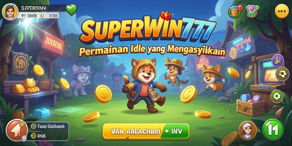 Screenshot SUPERWIN777 menunjukkan gameplay idle yang menawan.