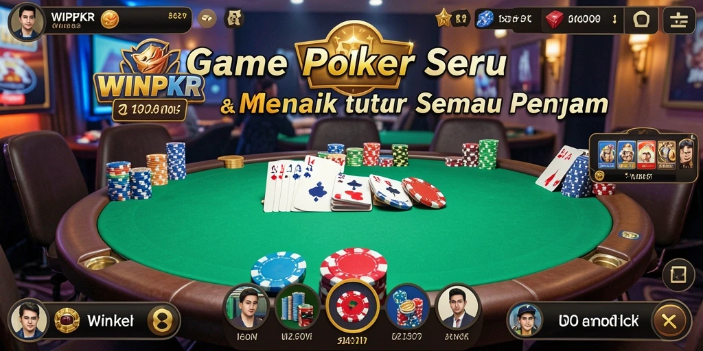 Screenshot gameplay WINPKR menampilkan aksi poker yang mendebarkan.